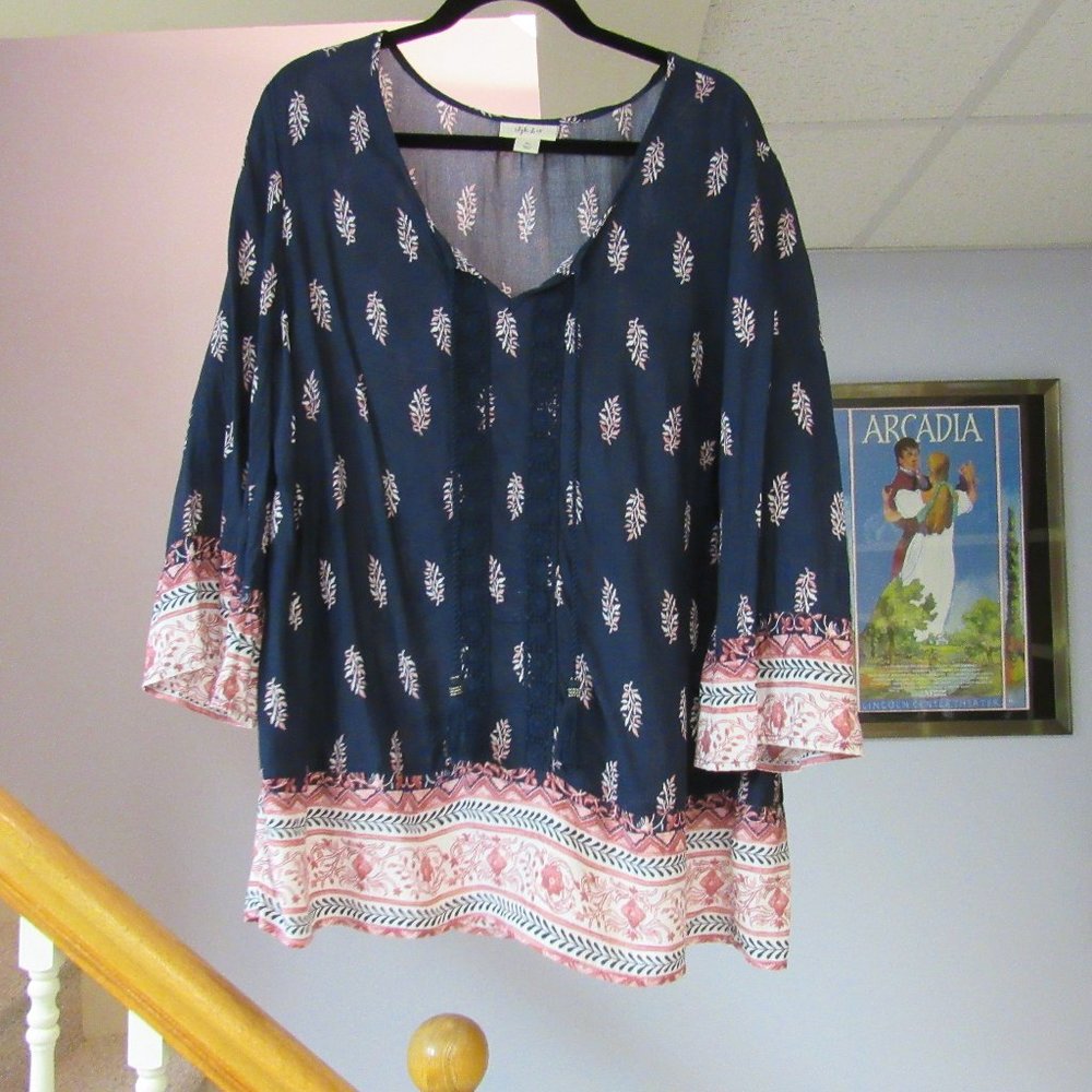 Style & Co Peasant Blouse w/ Tassels